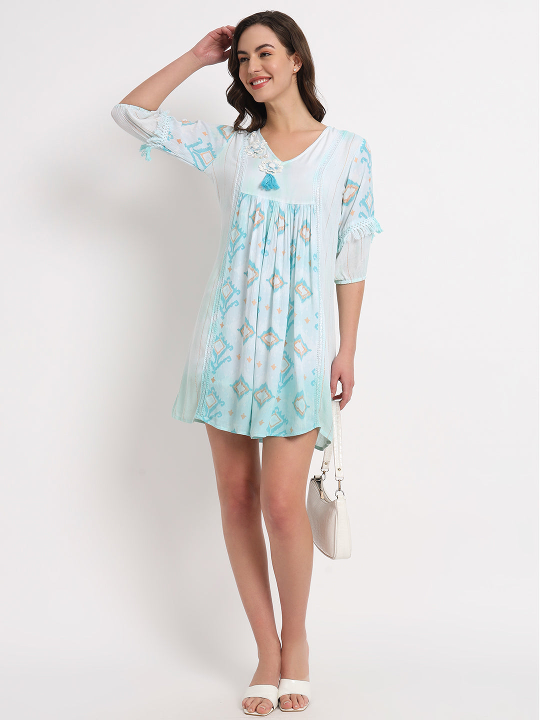 Floral Embroidered Fit & Flare Mini Dress