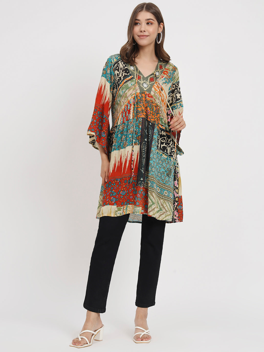 Abstract Printed A Line Kurti