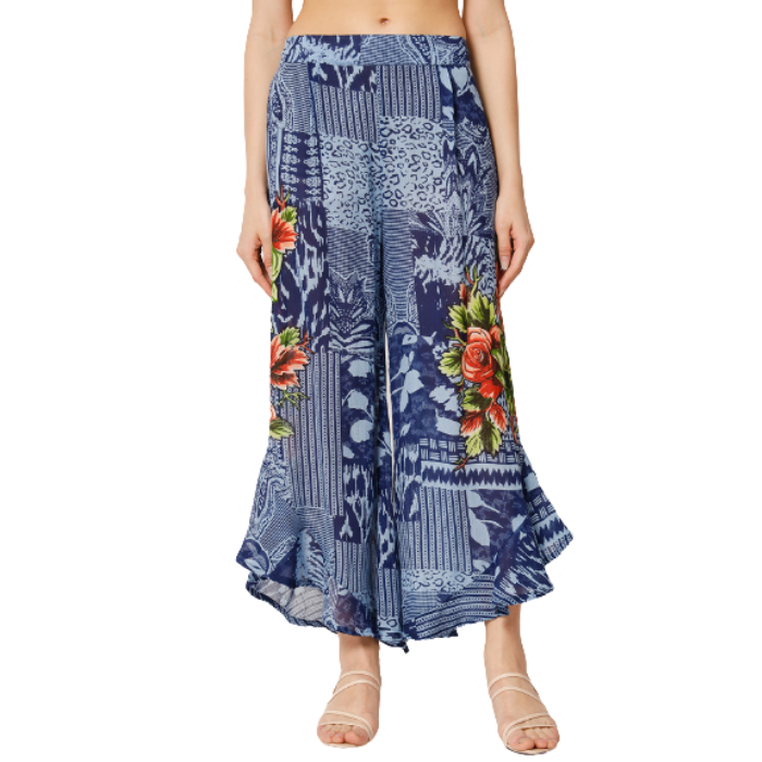 Ethnic Motifs Print Puff Sleeve co-ord set of 2
