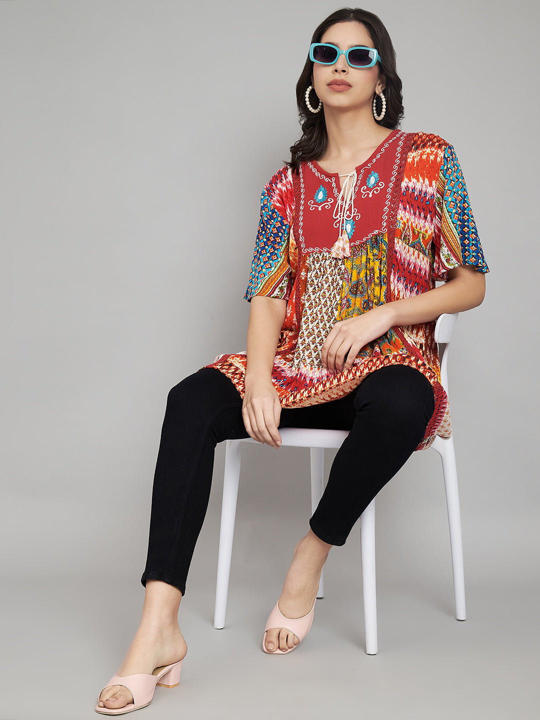 Printed Crepe Top