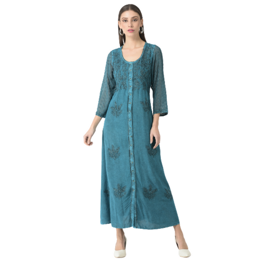 Ethnic Motif Embroidered Maxi Dress