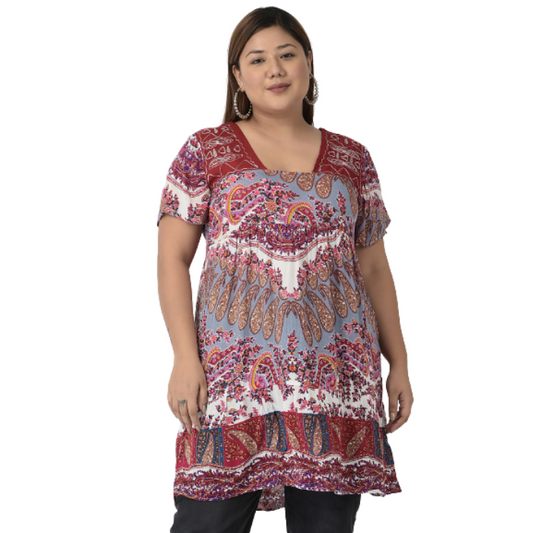 Women Plus Size Multicoloured Print Top