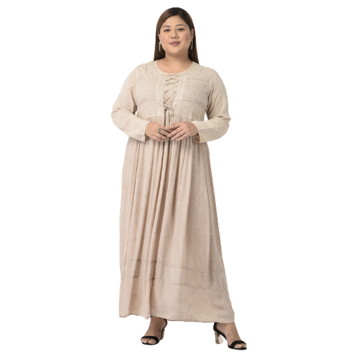 Women Beige Maxi Dress