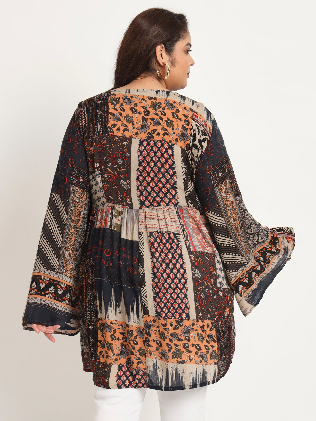 Plus Size Ethnic Motifs Printed Tunic