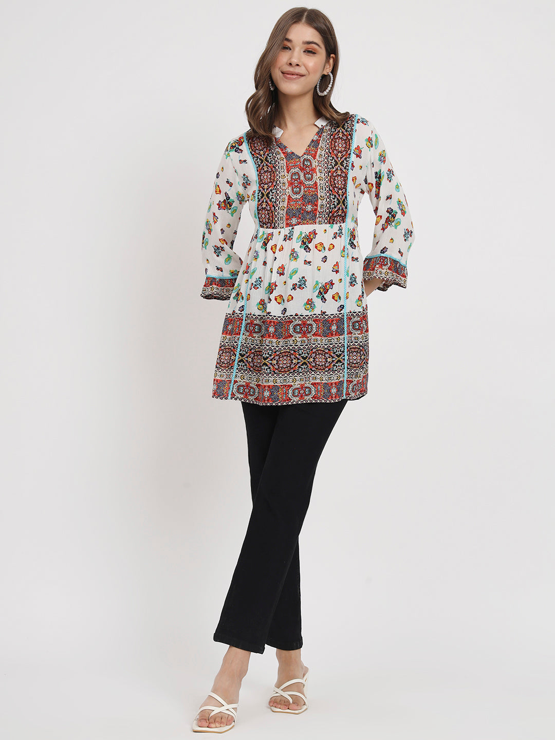 Floral Printed Straight Kurti