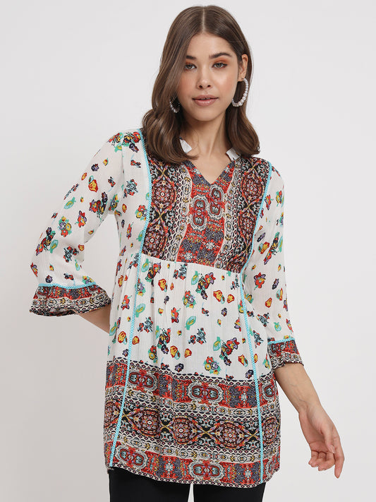 Floral Printed Straight Kurti