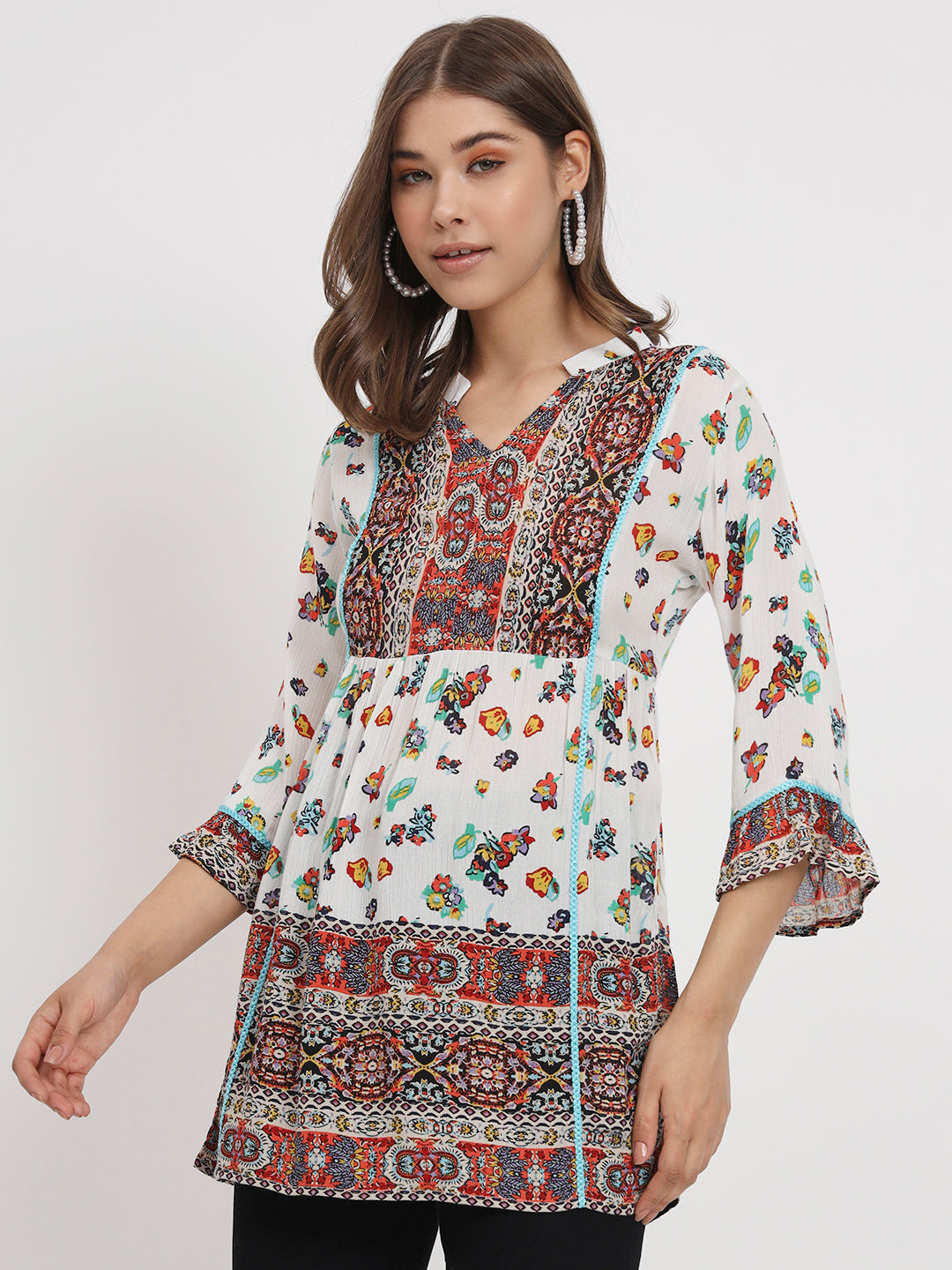 Floral Printed Straight Kurti