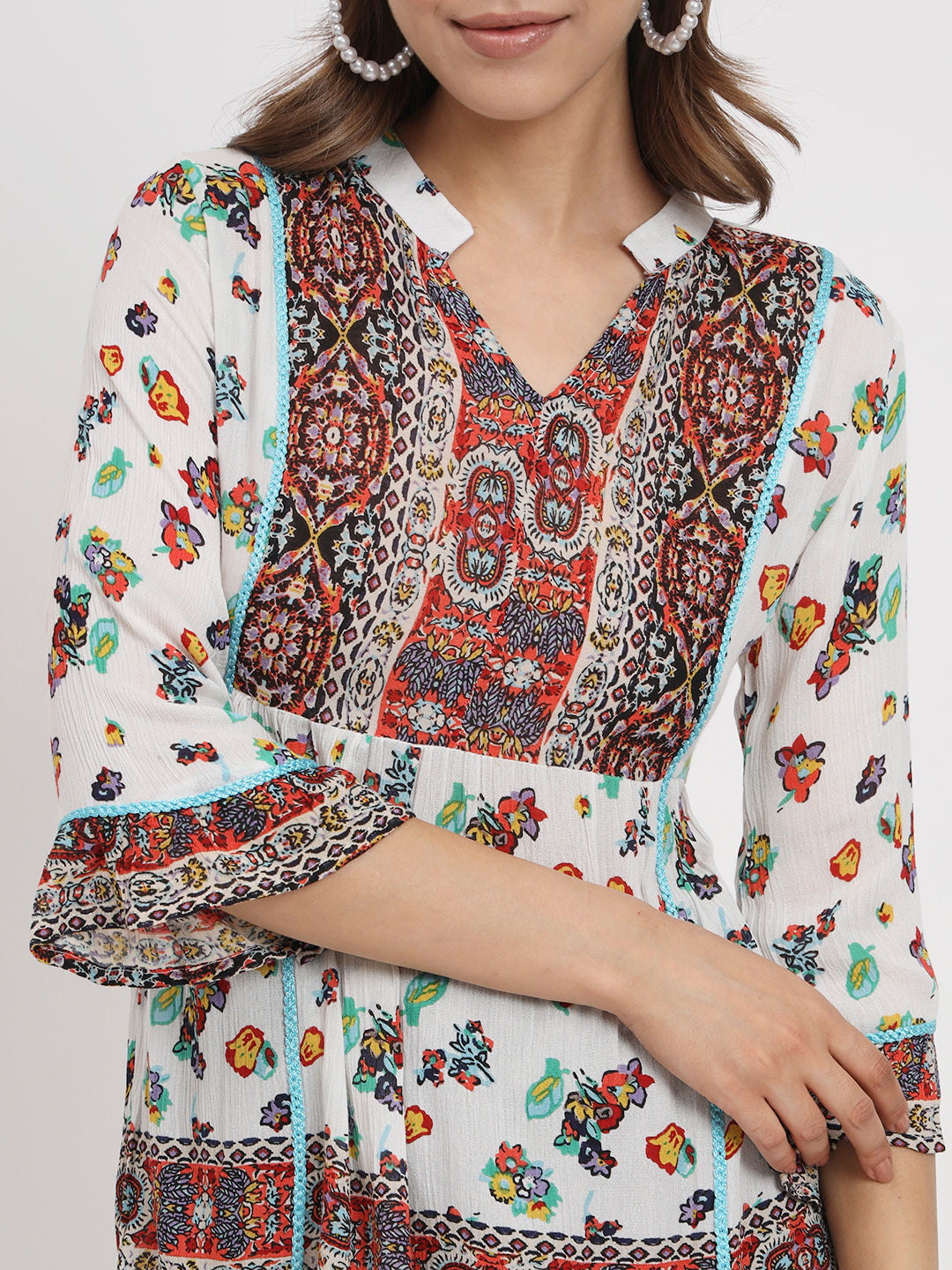 Floral Printed Straight Kurti