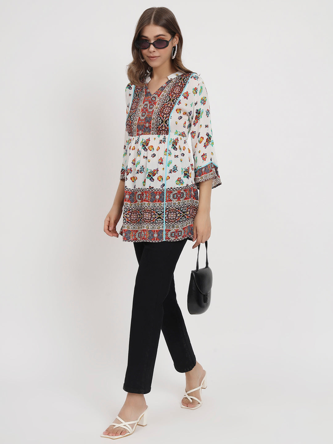Floral Printed Straight Kurti