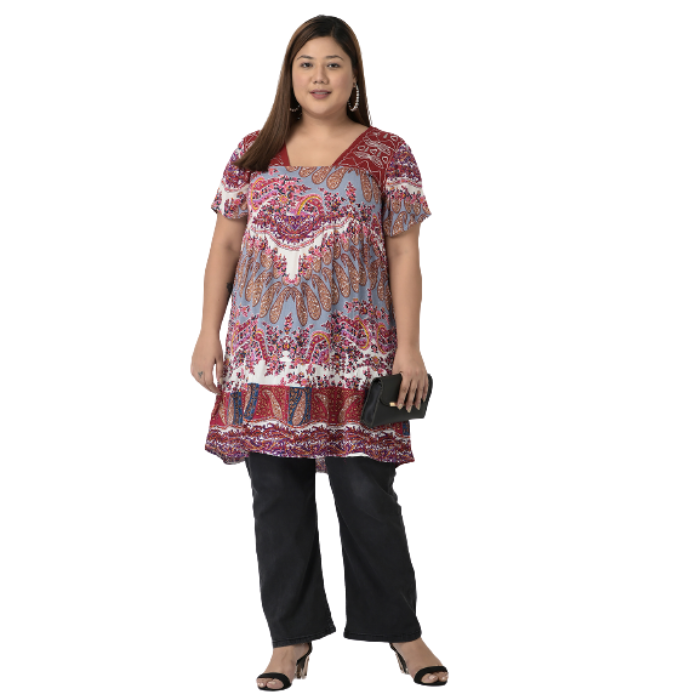 Women Plus Size Multicoloured Print Top