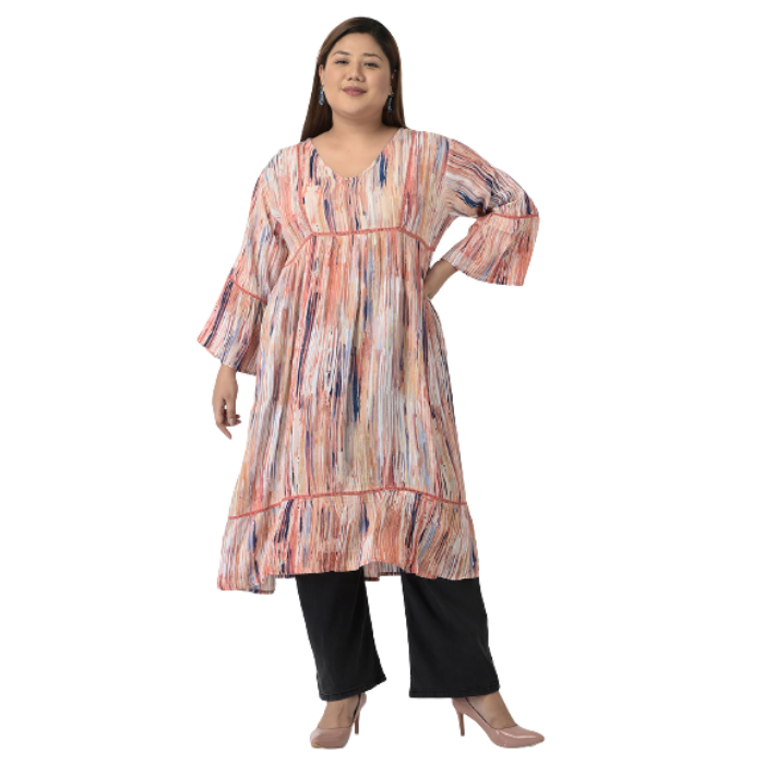 Multicolor Printed Rayon Tunic