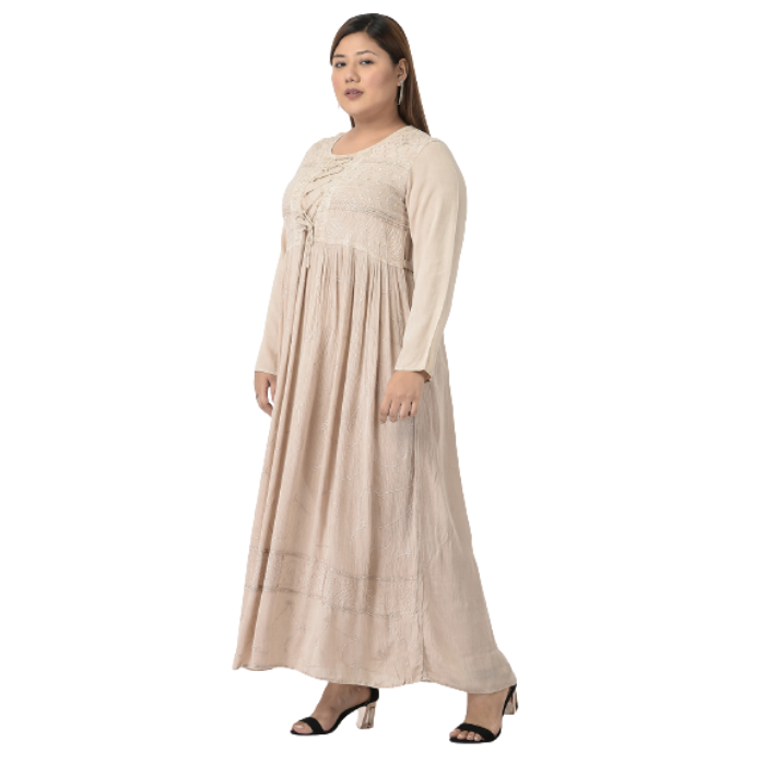 Women Beige Maxi Dress