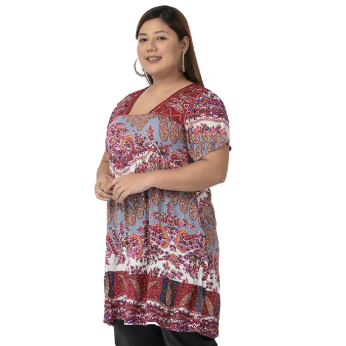 Women Plus Size Multicoloured Print Top