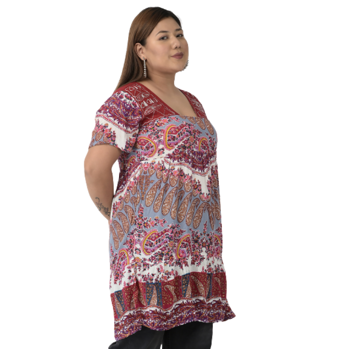 Women Plus Size Multicoloured Print Top