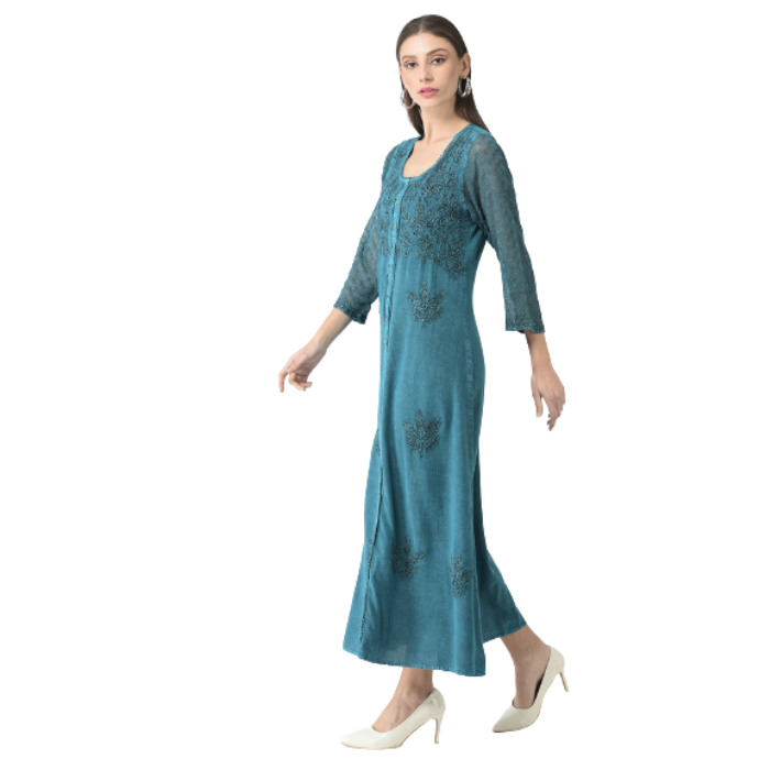 Ethnic Motif Embroidered Maxi Dress