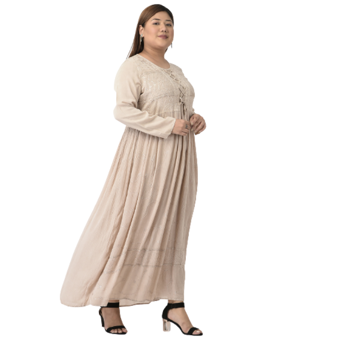 Women Beige Maxi Dress