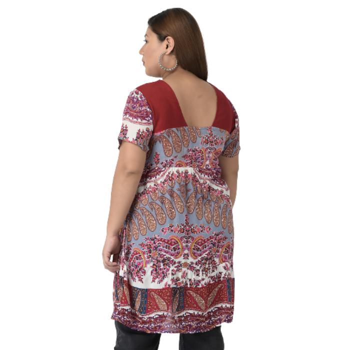 Women Plus Size Multicoloured Print Top