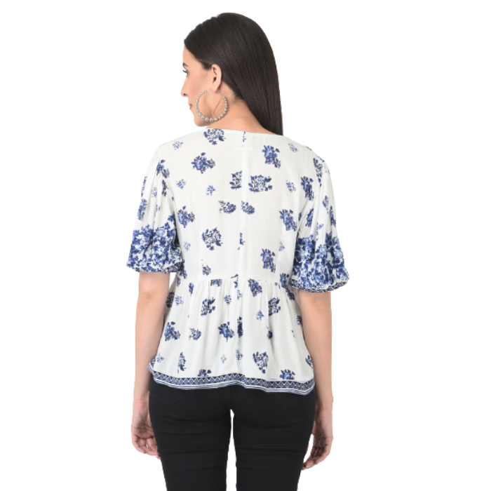 Floral Print V-Neck Top